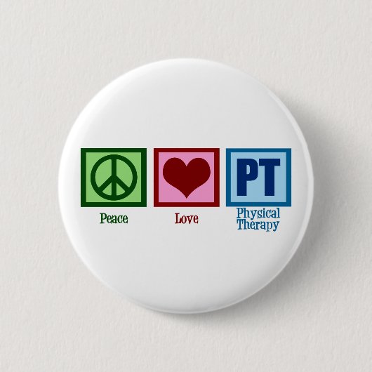 Peace Liebe Physiotherapeut Button (Vorderseite)