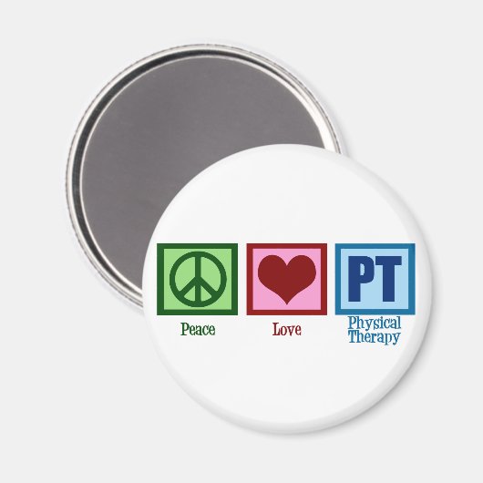 Peace Liebe Physiotherapeut Magnet (Vorderseite/Rückseite)