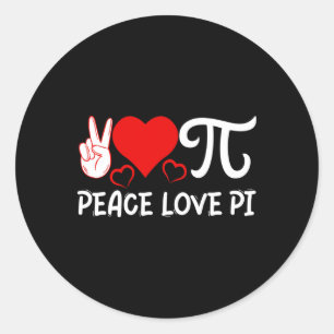 Peace Liebe Pi i Pi Symbol I Pi Runder Aufkleber