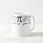 Peace Liebe Pi Math Liebe Pi Day Mathematik Mathem Kaffeetasse (VorderseiteRechts)