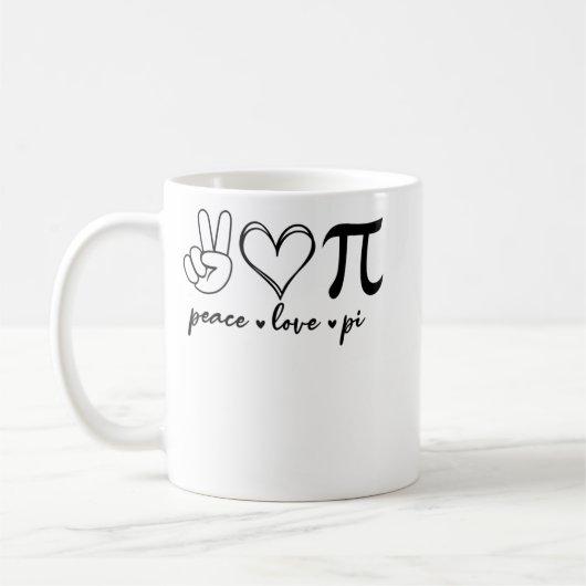 Peace Liebe Pi Math Liebe Pi Day Mathematik Mathem Kaffeetasse (Links)
