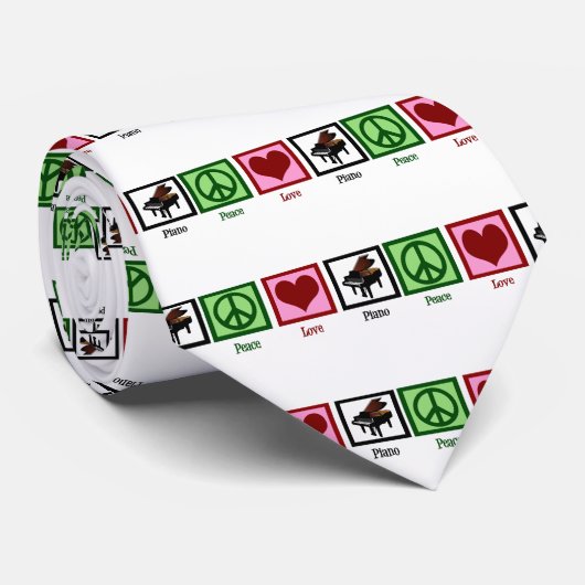 Peace Liebe Piano Krawatte (Gerollt)