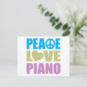 Peace Liebe Piano Postkarte (Stehend Vorderseite)