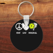 Peace Liebe Pickleball Funny Pickleball Paddle Schlüsselanhänger (Vorderseite)