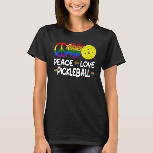 Peace Liebe Pickleball Paddleball Lover I Liebe Pi T-Shirt (Vorderseite)