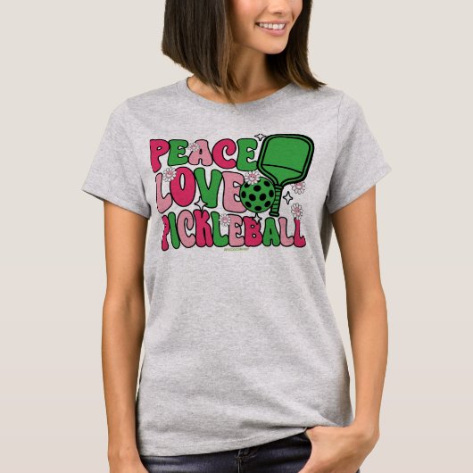 Peace Liebe Pickleball T - Shirt für Women Players (Vorderseite)