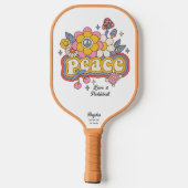 Peace Liebe & Pickleball Word Art Custom Text Name Schläger (Rückseite)