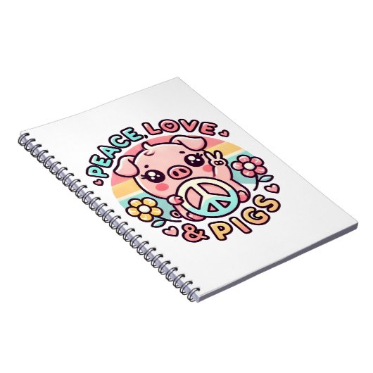 Peace Liebe & Pigment Notebook Notizblock (Rechte Seite)