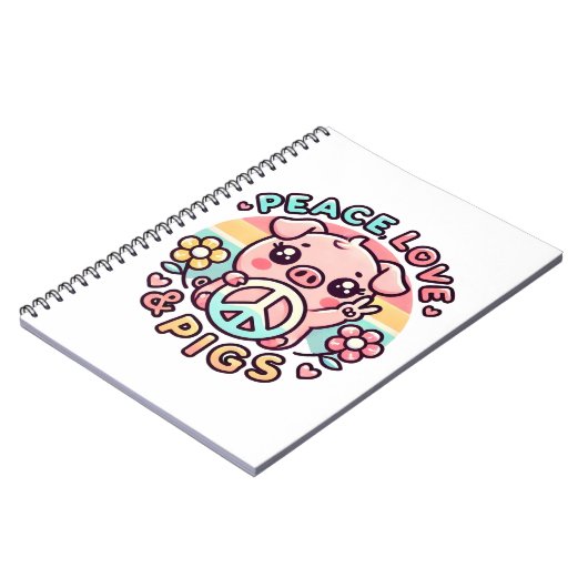 Peace Liebe & Pigment Notebook Notizblock (Linke Seite)