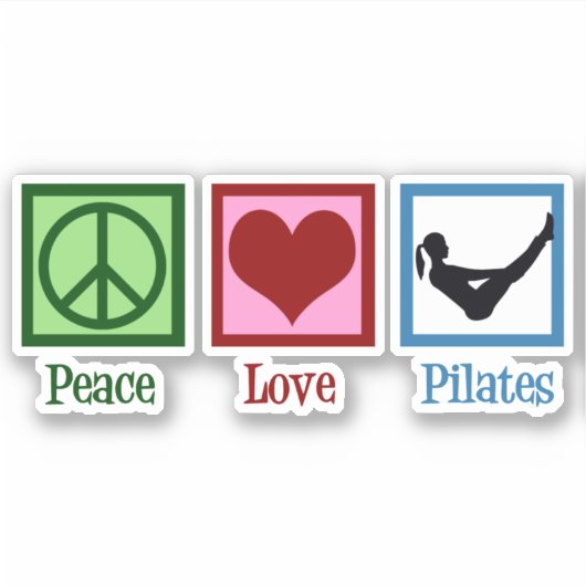 Peace Liebe Pilates Aufkleber (Vorderseite)