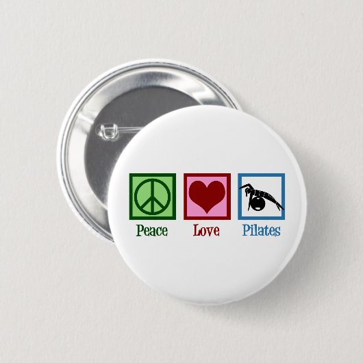 Peace Liebe Pilates Button (Vorne & Hinten)