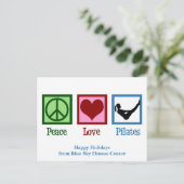 Peace Liebe Pilates Niedlicher individueller Urlau Postkarte (Stehend Vorderseite)