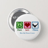 Peace Liebe Pilates Niedliches Custom Studio Button (Vorne & Hinten)