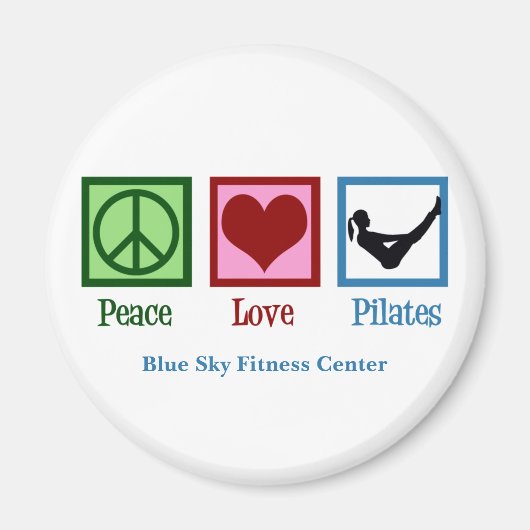 Peace Liebe Pilates Niedliches Custom Studio Magnet (Vorne)