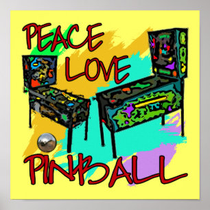 Peace Liebe Pinball Poster