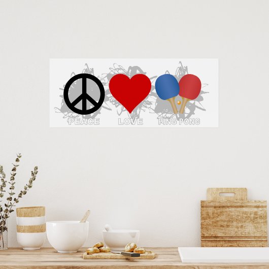 Peace Liebe Ping Pong Emblem Poster (Küche)