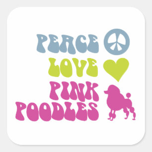 Peace Liebe Pink Poodles Aufkleber