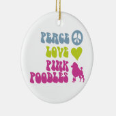 Peace Liebe Pink Poodles Ornament, personalisieren Keramikornament (Rechts)