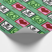 Peace Liebe Pirates Geschenkpapier (Ecke)