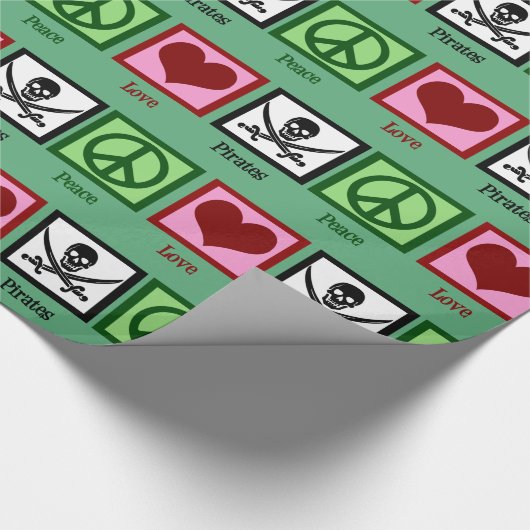 Peace Liebe Pirates Geschenkpapier (Ecke)