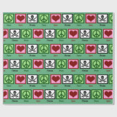 Peace Liebe Pirates Geschenkpapier (Flach)
