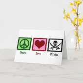 Peace Liebe Pirates Karte (Gelbe Blume)
