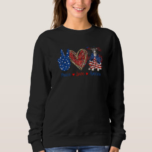 Peace Liebe Pitbull Dog Patriotic America Flag 4. Sweatshirt