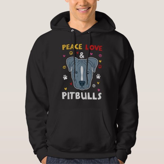Peace Liebe Pitbull's Pitbull Eigentümer und Pitbu Hoodie (Vorderseite)