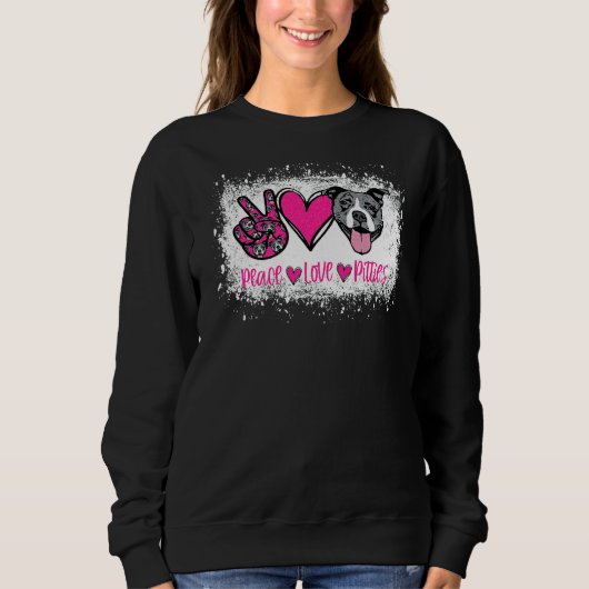 Peace Liebe Pitties Pitbull Pet Owner Mama Dog Sweatshirt (Vorderseite)