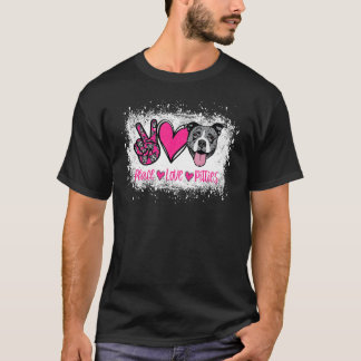 Peace Liebe Pitties Pitbull Pet Owner Mama Dog T-Shirt