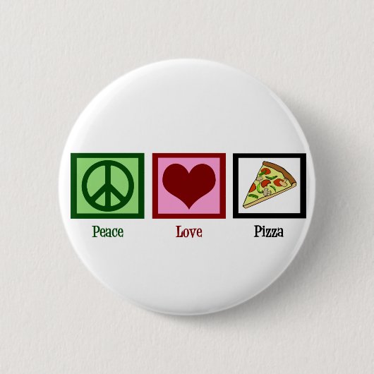 Peace Liebe Pizza Button (Vorderseite)