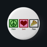 Peace Liebe Pizza Button<br><div class="desc">Pizza ist mein Lieblingsessen. Mmm Pepperoni, Pilze und Käse. Was ist nicht Liebe?</div>
