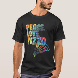 Peace Liebe Pizza Gefärbte Krawatte T-Shirt