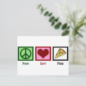 Peace Liebe Pizza Postkarte (Stehend Vorderseite)