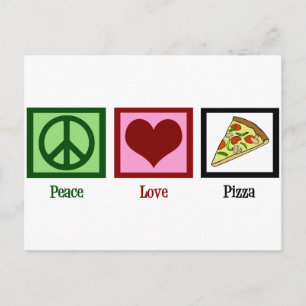 Peace Liebe Pizza Postkarte