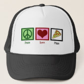 Peace Liebe Pizza Truckerkappe (Vorderseite)