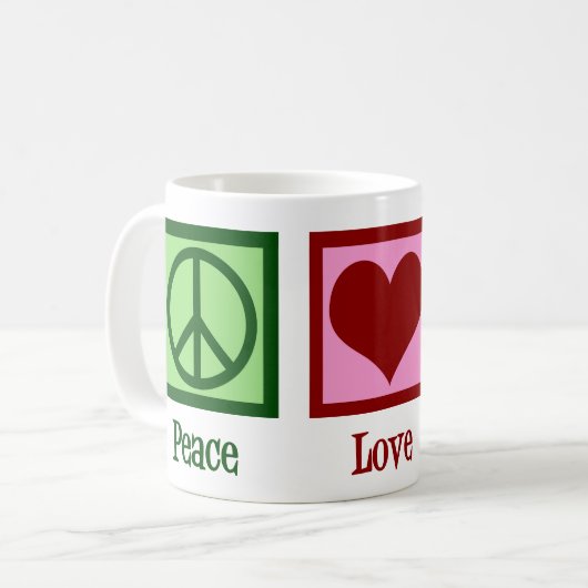 Peace Liebe Podcasts Kaffeetasse (Vorderseite Links)