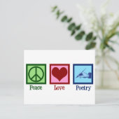 Peace Liebe Poetry Hübsch Poet Postkarte (Stehend Vorderseite)