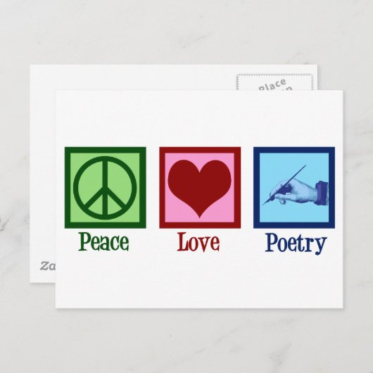 Peace Liebe Poetry Hübsch Poet Postkarte (Vorne/Hinten)