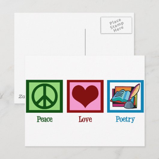 Peace Liebe Poetry Postkarte (Vorne/Hinten)