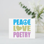 Peace Liebe Poetry Postkarte (Stehend Vorderseite)