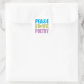 Peace Liebe Poetry Runder Aufkleber (Tasche)
