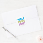 Peace Liebe Poetry Runder Aufkleber (Umschlag)