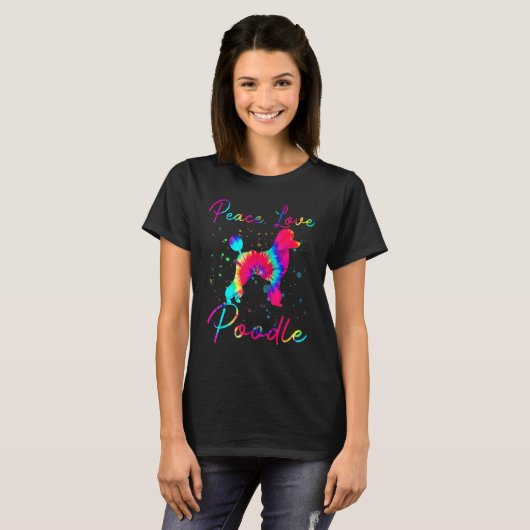 Peace Liebe Poodle Dog T-Shirt (Vorne ganz)