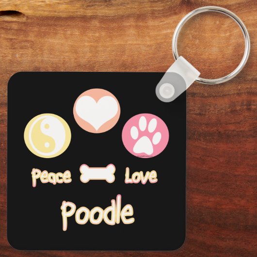 Peace Liebe Poodle Schlüsselanhänger (Rückseite)