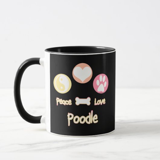 Peace Liebe Poodle Tasse (Links)