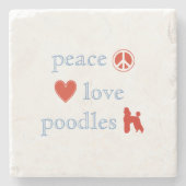 Peace Liebe Poodles Stone Drink Untersetzer (Vorderseite)