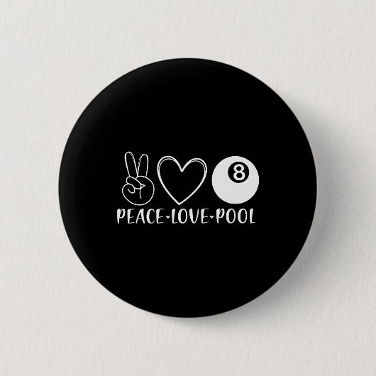 Peace Liebe Pool Billard Pool Acht 8 Spieler Spion Button (Vorderseite)