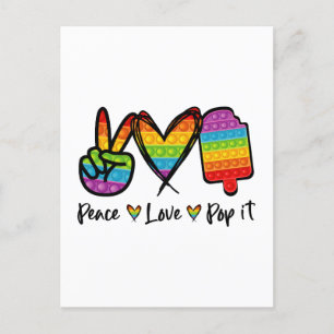 Peace Liebe Pop IT Postkarten, Regenbogen Pop IT Postkarte