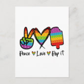 Peace Liebe Pop IT Postkarten, Regenbogen Pop IT Postkarte (Vorderseite)